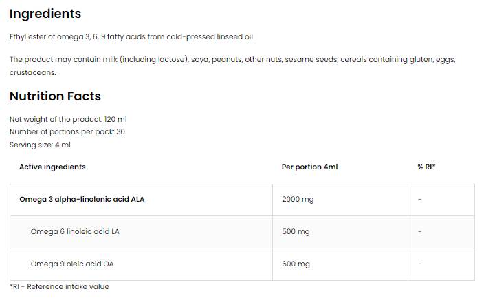 Elite Omega 3-6-9 kvapalina | Vege 120 ml