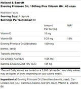 Večer Primrose Oil 1500 mg | Plus vitamín B6 - 60 kapsúl