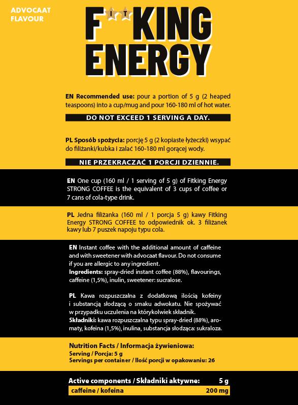 F ** King Energy | Silné kávové okamžité - 130 gramov