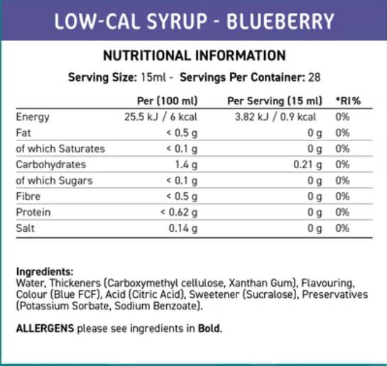 Nižší sirup s nízkym obsahom kalu | Čučoriedka - 425 ml