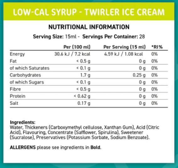 Nižší sirup s nízkym obsahom kalu | Zmrzlina z twirleru - 425 ml