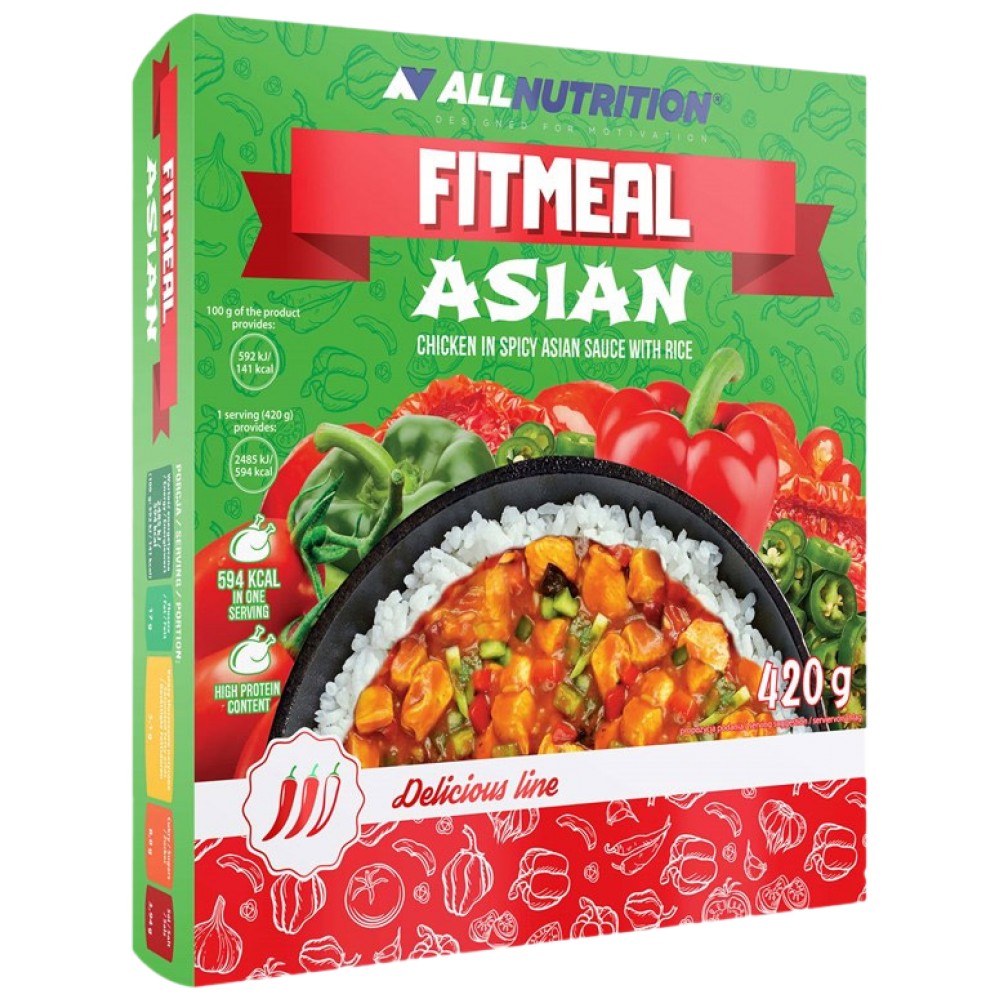 Fitmeal Ázijský Pripravené na jedenie s vysokým obsahom bielkovín-420 gramov