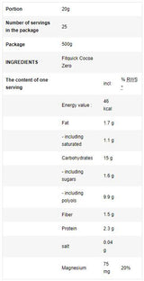 Fitquick Cocoa Zero s erytritolom - 500 gramov
