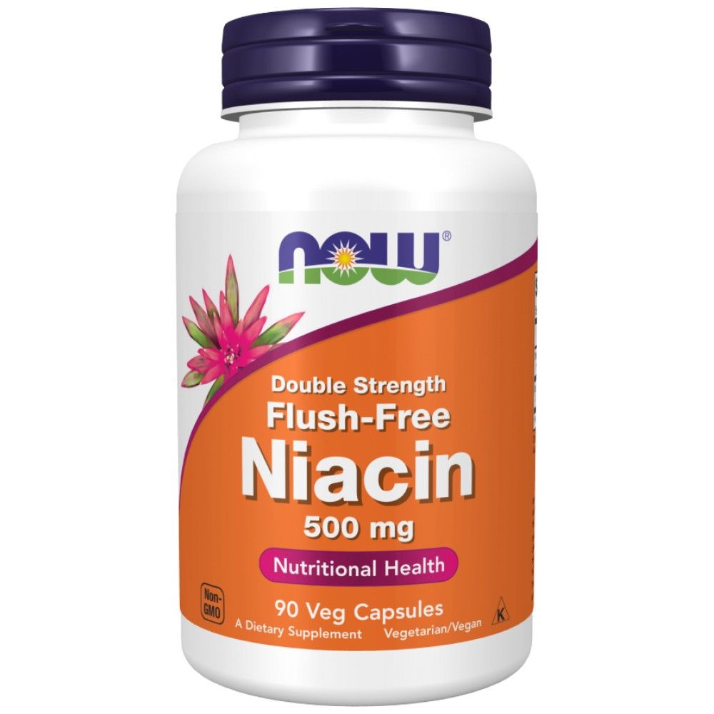Niacín bez splachovania 500 mg | Dvojitá pevnosť - 180 kapsúl