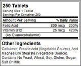 Kyselina listová 800 mcg - 250 tabliet