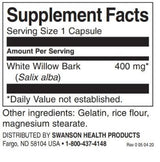 Plné spektrum biela vŕba kôra 400 mg / 90 čiapky - 0