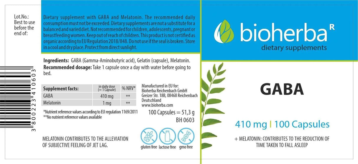 GABA 410 mg | + Melatonín 1 mg - 100 kapsúl