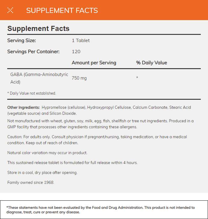 GABA 750 mg / trvalé uvoľňovanie - 120 tabliet