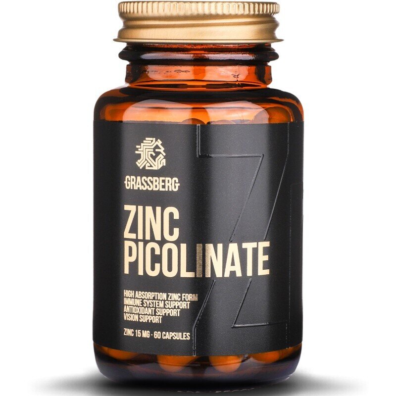 Grassberg Zinok pikolinát 15 mg - vysoká absorpcia 60 čiapky