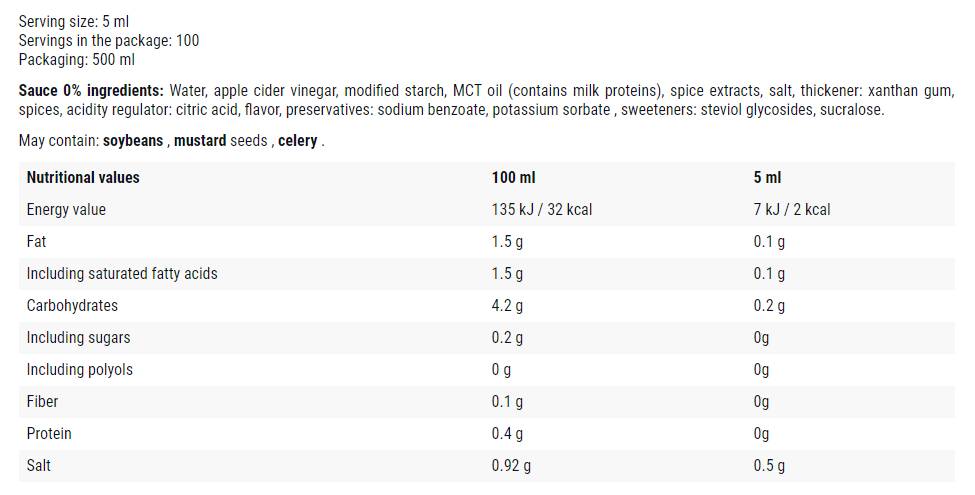 Cesnak Mayo s bylinkami / 0 kalorickej omáčky - 500 ml