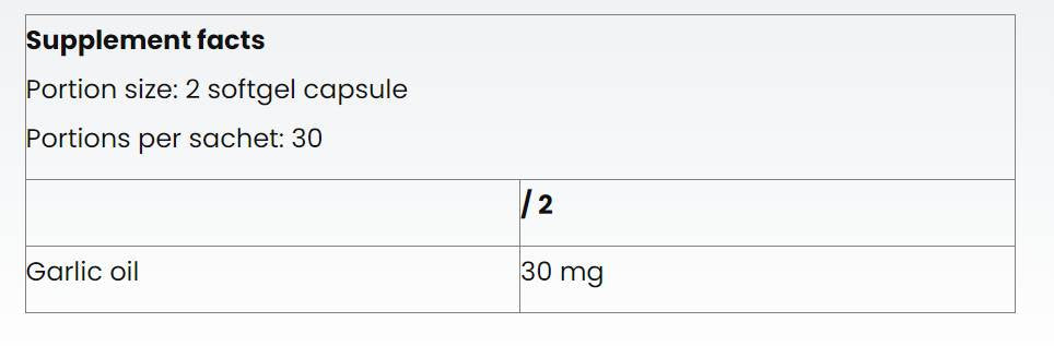 Cesnakový olej 30 mg - 60 kapsúl