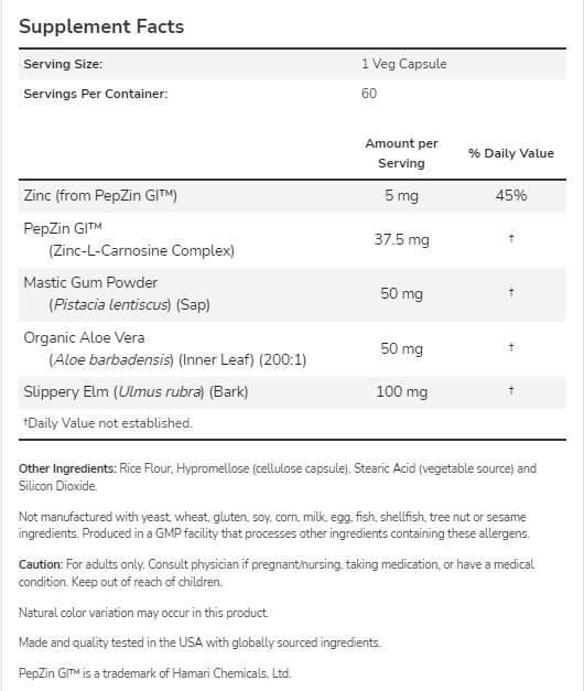 Gastro Comfort ™ s Pepzin Gi ™ - 60 kapsúl