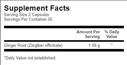 Ginger Root 540 mg - 100 kapsúl