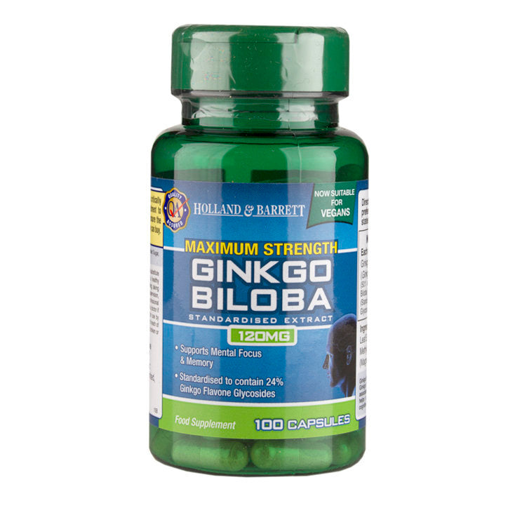 Maximálna pevnosť Ginkgo Biloba (Ginkgo Biloba) 120 mg 100 kapsúl Holland & Barrett