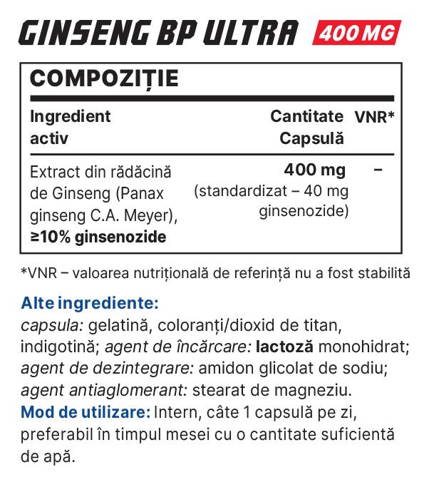 Ginseng BP ultra 400 mg - 30 kapsúl