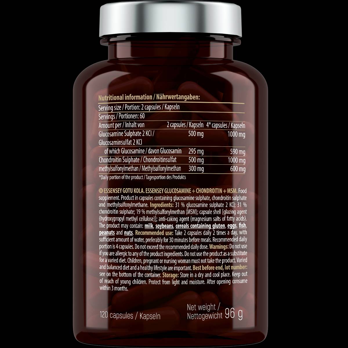 Glukozamín + chondroitín + MSM - 120 kapsúl