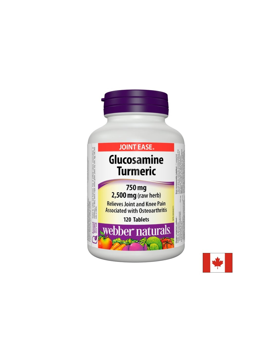 Glukosamín Kurkuma - Glukozamín sulfát + Kurkuma - Zdravé kĺby, 120 tabliet <tc>Webber Naturals</tc>