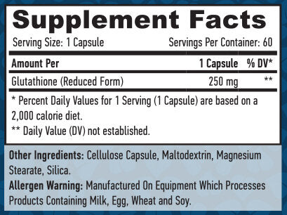 Glutatión 250 mg. / 60 Vcaps.