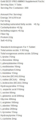 Zlato hovädzie mäso Amino Mega Tabs - 300 tabliet