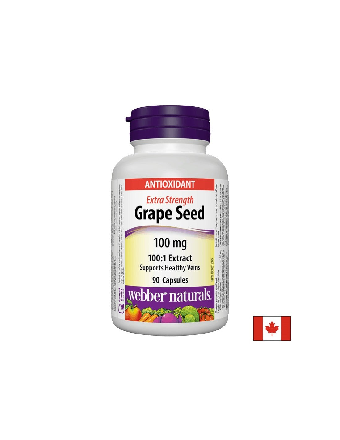 Extrakt z hroznových jadierok 100:1/ Hroznové semienka 100 mg x 90 kapsúl <tc>Webber Naturals</tc>