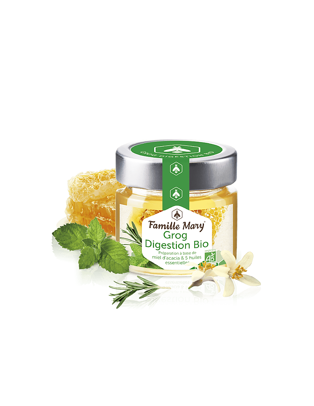 Grog Digestion Bio/Grog pre dobré trávenie (s acacia med a éterické oleje), 100 G Famille Mary