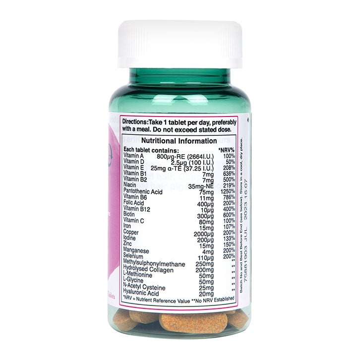 Vitamíny pre vlasy s kolagénom (vlasové vitamíny) 60 tabliet Holland & Barrett