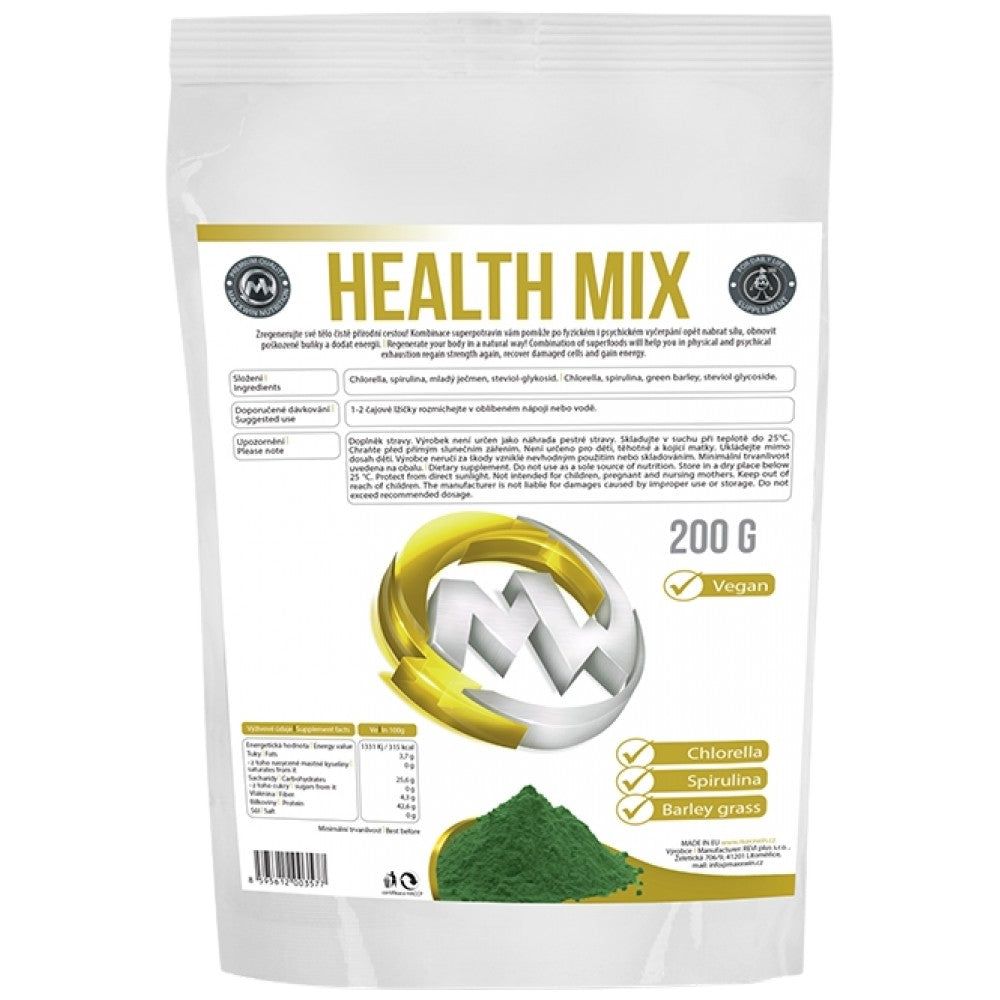 Zdravie mix vegánsky S chlorella, Spirulinou a jačmeňom - ​​200 gramov
