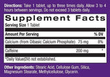 Vysoký kofeín 200 mg. 100 kariet.
