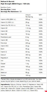 Vysoká pevnosť ABC -Z Vegan - 120 tabliet