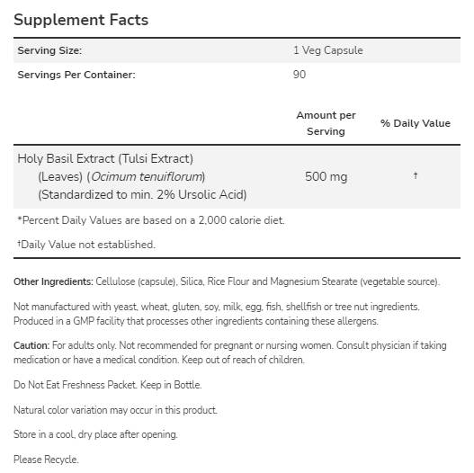 Svätá bazalka extrakt 500 mg - 90 kapsúl
