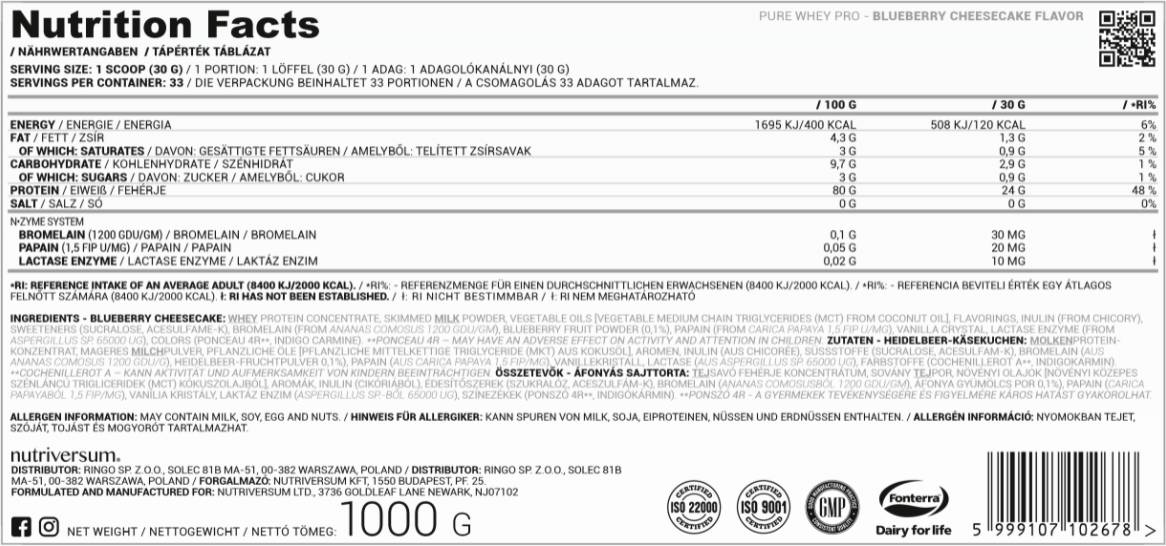 Srvátka Pro Pure | so systémom N -Zyme - 1 000 gramov