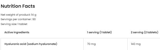 Kyselina hyalurónová 70 mg 90 tabliet