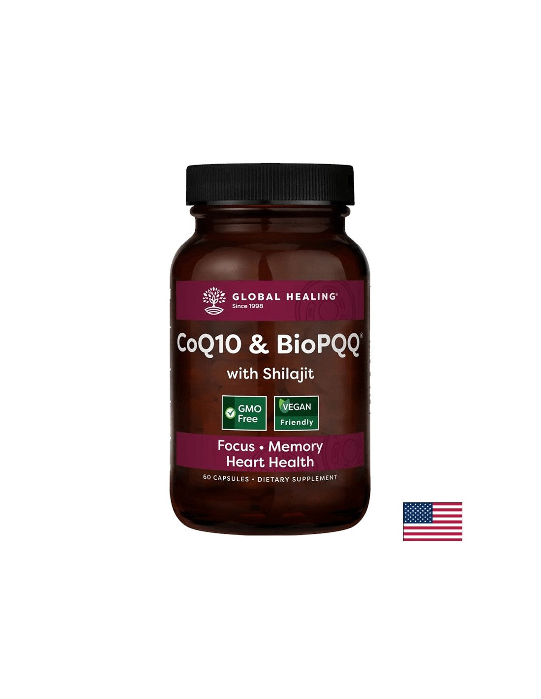 Antioxidant pre srdce a neurologické zdravie - Coenzým Q10 + Bio Pyrlolochinolín Quinón a Shilajit, 60 kapsulov