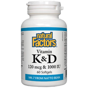 Vitamin K 120 mcg & Vitamin D 1000 IU - 60 Gel capsules - Nutra Best Europe