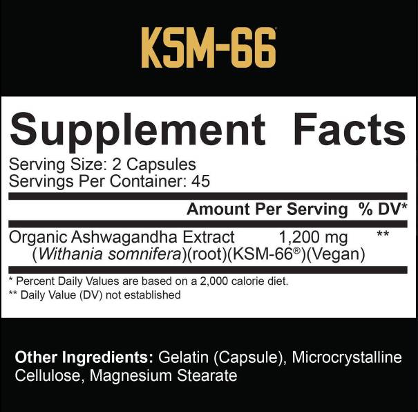 KSM -66® Organic Ashwagandha 600 mg - 90 kapsúl