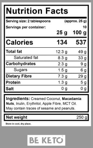 Keto krém Makadamia + MCT - 250 gramov