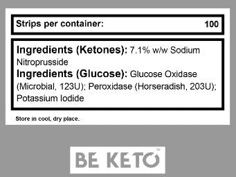 Testovacie prúžky Ketone a glukózy - 100 ks.