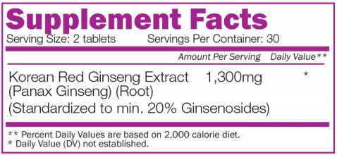 Kórejský ženšen 1300 mg - 60 tabliet