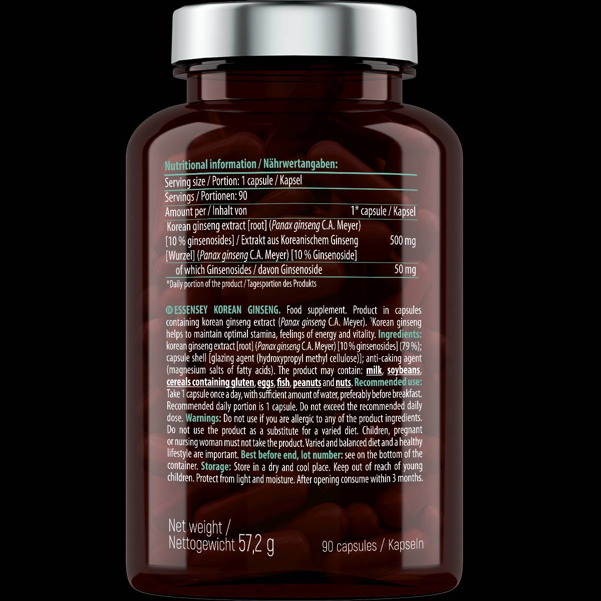 Kórejský ženšen 500 mg - 90 kapsúl