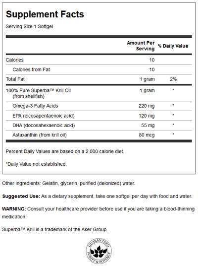 Krillový olej 1 000 mg 30 gélových kapsúl