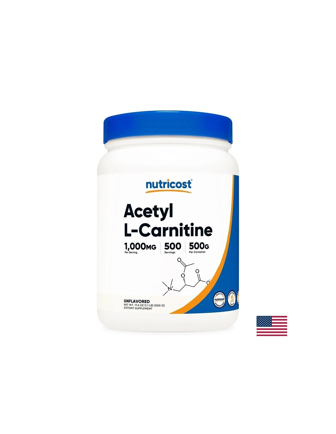 Spaľovanie tukov a pevnosť svalov - acetyl L -karnitín, 1000 mg x 500 g, prášok
