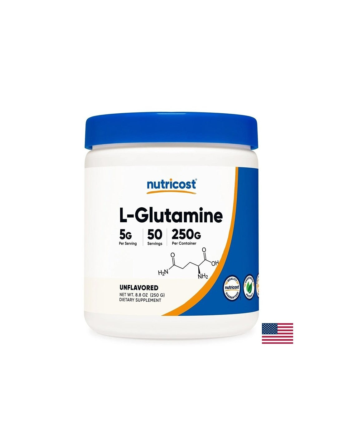 Na podporu svalovej a črevnej funkcie - L -glutamín, 5 GX 250 g prášku