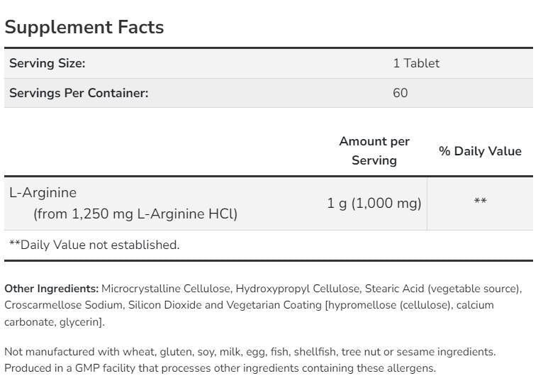 L -arginín 1000 mg / dvojitá sila - 180 tabliet