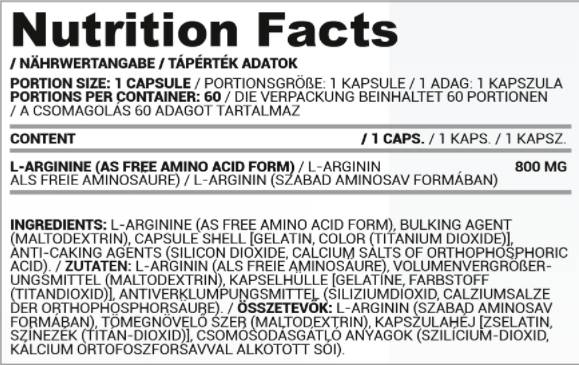 L -arginín 800 mg - 60 kapsúl