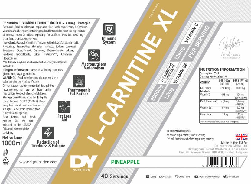 L -karnitín XL kvapalina - 1000 ml