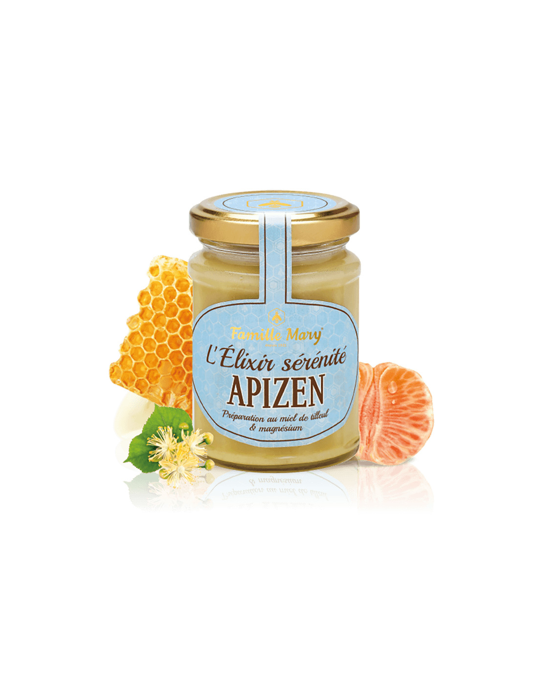 L 'Elixir Sérénité Apizen/ Apizen (Linden Honey + horčík a červený éterický olej z mandarínky), 200 G Famille Mary