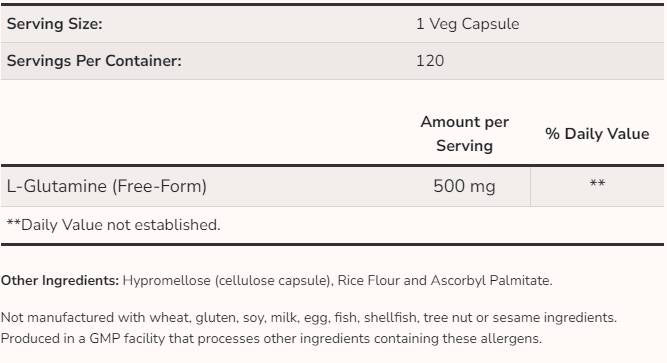 L -glutamín 500 mg - 120 kapsúl