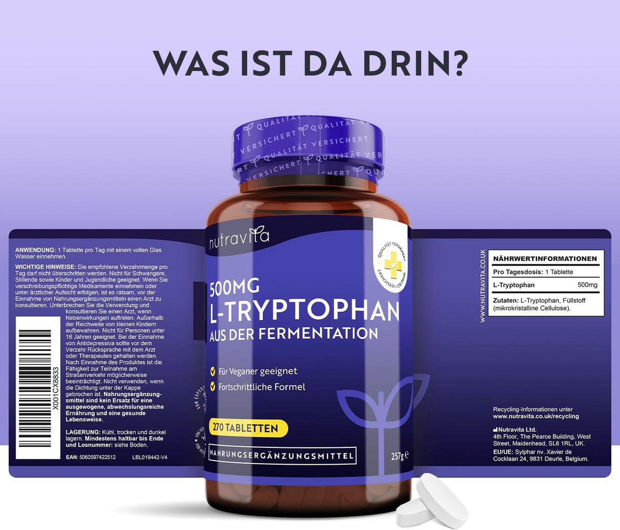 L-tryptofan 500 mg 270 tablety