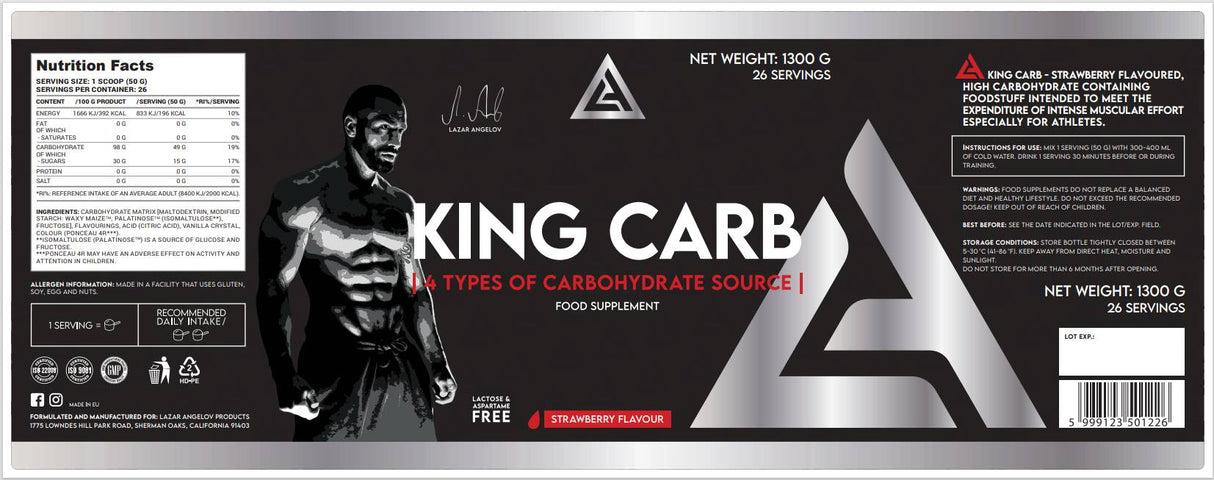 La King Carb | 4 Typ matice sacharidov - 1300 gramov