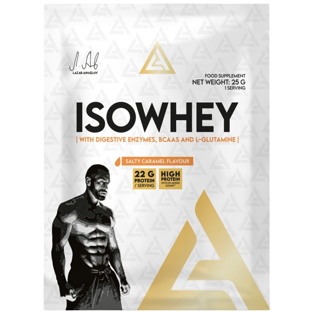 ISOWHEY | Srvátkový proteín izolát s tráviacimi enzýmami, BCAA a glutamínom - 25 gramov